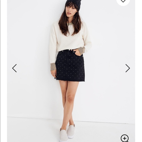 Madewell Rigid Denim A-Line Skirt Metallic Dots - Picture 1 of 7